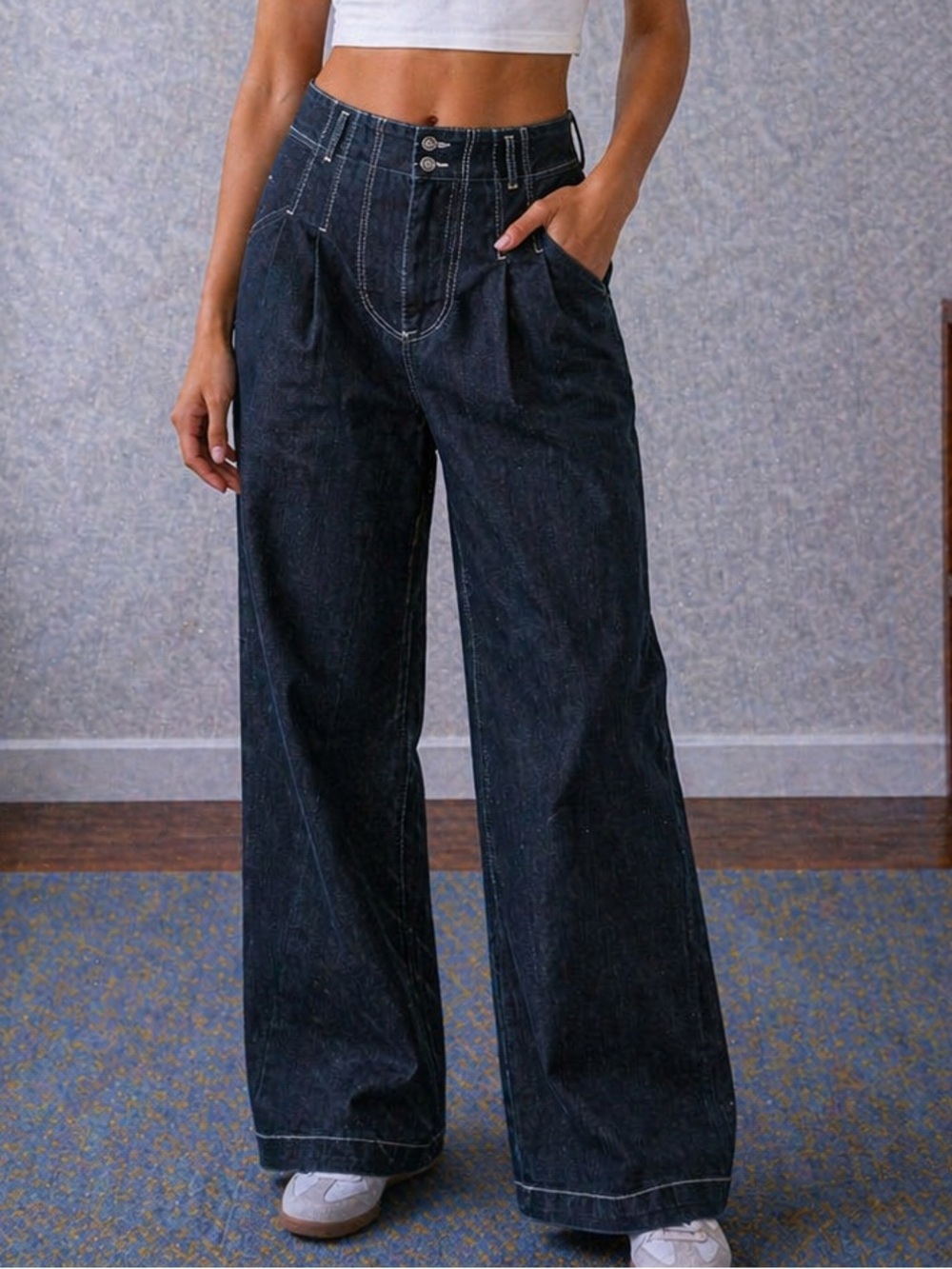 Designer Irene Van Ryb Wide Leg Jeans